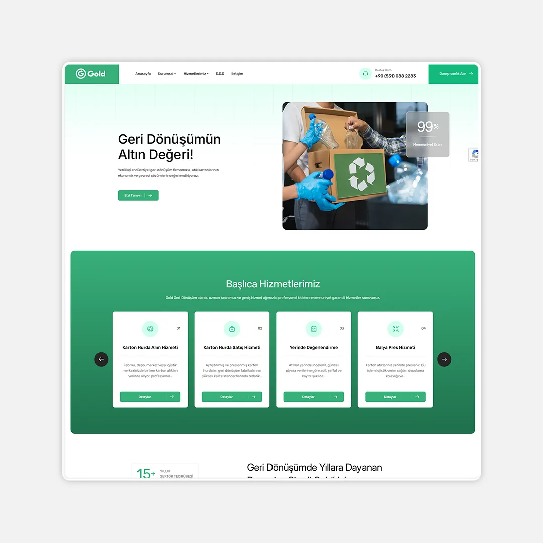 Gold Geri Dönüşüm – Kurumsal Web Tasarım